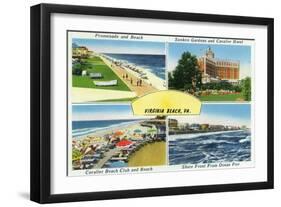 Virginia Beach, Virginia, Famous Scenes of the City-Lantern Press-Framed Art Print