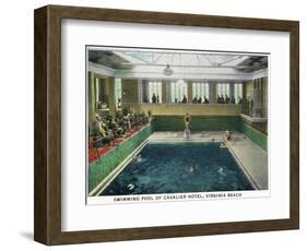 Virginia Beach, Virginia, Interior View of the Cavalier Hotel Swimming Pool-Lantern Press-Framed Art Print