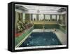 Virginia Beach, Virginia, Interior View of the Cavalier Hotel Swimming Pool-Lantern Press-Framed Stretched Canvas