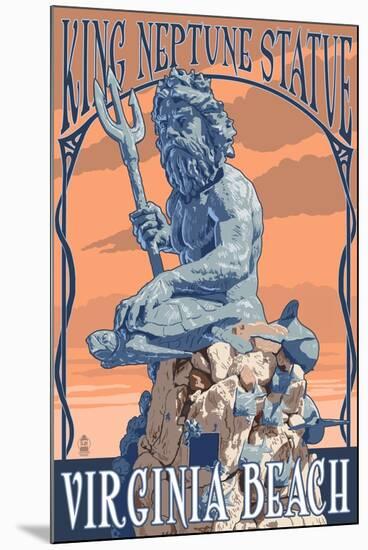 Virginia Beach, Virginia - King Neptune Statue-Lantern Press-Mounted Art Print