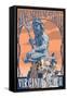 Virginia Beach, Virginia - King Neptune Statue-Lantern Press-Framed Stretched Canvas