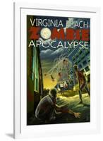 Virginia Beach, Virginia - Zombie Apocalypse-Lantern Press-Framed Art Print