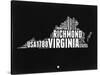 Virginia Black and White Map-NaxArt-Stretched Canvas