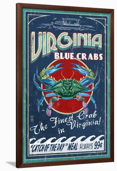 Virginia Blue Crabs-Lantern Press-Framed Art Print