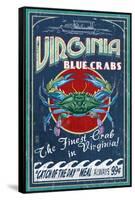 Virginia Blue Crabs-Lantern Press-Framed Stretched Canvas