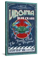 Virginia Blue Crabs-Lantern Press-Stretched Canvas