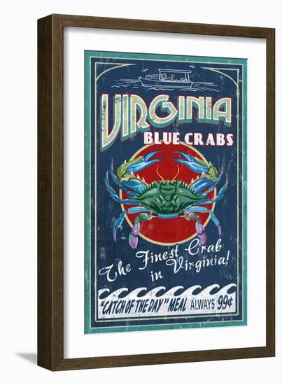 Virginia Blue Crabs-Lantern Press-Framed Art Print