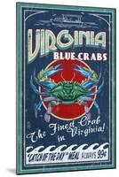 Virginia Blue Crabs-Lantern Press-Mounted Art Print