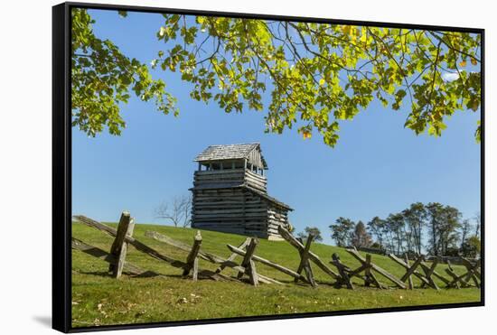 Virginia, Blue Ridge Parkway. Groundhog Mountain Wooden Lookout Tower-Don Paulson-Framed Stretched Canvas