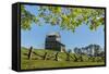 Virginia, Blue Ridge Parkway. Groundhog Mountain Wooden Lookout Tower-Don Paulson-Framed Stretched Canvas