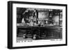 Virginia City, Montana - Interior View of Bale of Hay Saloon-Lantern Press-Framed Art Print