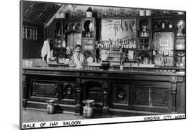 Virginia City, Montana - Interior View of Bale of Hay Saloon-Lantern Press-Mounted Art Print