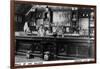 Virginia City, Montana - Interior View of Bale of Hay Saloon-Lantern Press-Framed Art Print