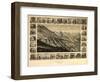 Virginia City, Nevada - Panoramic Map-Lantern Press-Framed Art Print