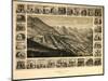 Virginia City, Nevada - Panoramic Map-Lantern Press-Mounted Art Print