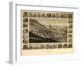 Virginia City, Nevada - Panoramic Map-Lantern Press-Framed Art Print