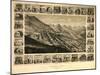 Virginia City, Nevada - Panoramic Map-Lantern Press-Mounted Art Print