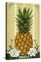 Virginia - Colonial Pineapple-Lantern Press-Stretched Canvas