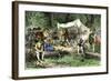 Virginia Colonists Beginning to Build Jamestown, 1608-null-Framed Giclee Print