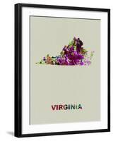 Virginia Color Splatter Map-NaxArt-Framed Art Print