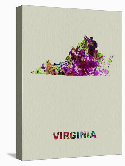 Virginia Color Splatter Map-NaxArt-Stretched Canvas