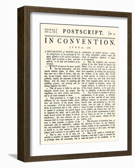 Virginia Constitution, 1776-null-Framed Giclee Print