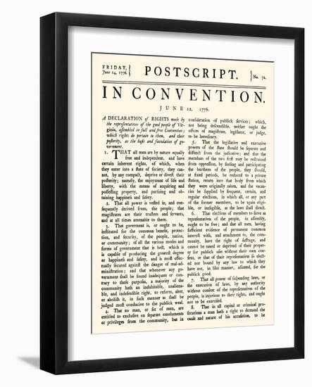 Virginia Constitution, 1776-null-Framed Giclee Print