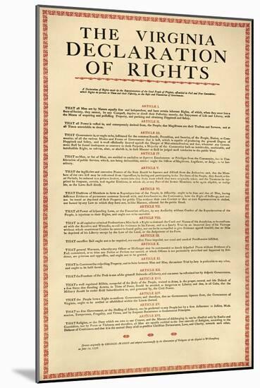 Virginia Constitution, 1776-null-Mounted Giclee Print