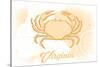 Virginia - Crab - Yellow - Coastal Icon-Lantern Press-Stretched Canvas