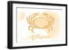 Virginia - Crab - Yellow - Coastal Icon-Lantern Press-Framed Art Print