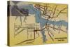 Virginia - Detailed Map of Norfolk-Portsmouth Bridge Tunnel-Lantern Press-Stretched Canvas
