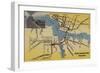 Virginia - Detailed Map of Norfolk-Portsmouth Bridge Tunnel-Lantern Press-Framed Art Print