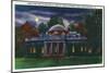 Virginia, Exterior View of the Monticello at Night near Charlottesville-Lantern Press-Mounted Art Print