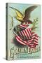 Virginia, Golden Eagle Brand Tobacco Label-Lantern Press-Stretched Canvas