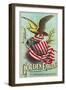 Virginia, Golden Eagle Brand Tobacco Label-Lantern Press-Framed Art Print