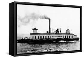 Virginia - Hampton Roads Ferry Seawell's Point-Lantern Press-Framed Stretched Canvas