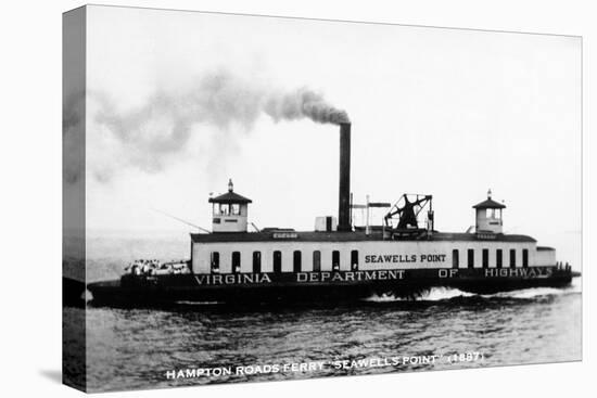 Virginia - Hampton Roads Ferry Seawell's Point-Lantern Press-Stretched Canvas