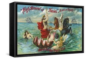 Virginia, High Admiral of Navies, King of Seas Brand Tobacco Label-Lantern Press-Framed Stretched Canvas