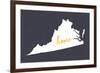 Virginia - Home State - White on Gray-Lantern Press-Framed Art Print