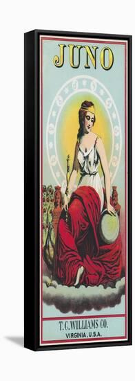 Virginia, Juno Brand Tobacco Label-Lantern Press-Framed Stretched Canvas