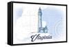 Virginia - Lighthouse - Blue - Coastal Icon-Lantern Press-Framed Stretched Canvas