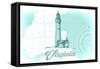 Virginia - Lighthouse - Teal - Coastal Icon-Lantern Press-Framed Stretched Canvas