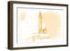 Virginia - Lighthouse - Yellow - Coastal Icon-Lantern Press-Framed Art Print