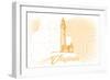 Virginia - Lighthouse - Yellow - Coastal Icon-Lantern Press-Framed Art Print