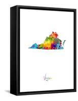 Virginia Map-Michael Tompsett-Framed Stretched Canvas