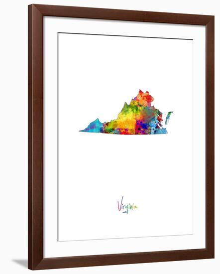 Virginia Map-Michael Tompsett-Framed Art Print