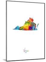Virginia Map-Michael Tompsett-Mounted Art Print