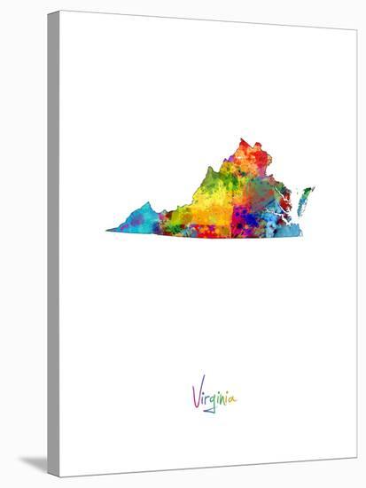 Virginia Map-Michael Tompsett-Stretched Canvas