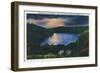 Virginia, Moonlit View of Mountain Lake near Pembroke-Lantern Press-Framed Art Print