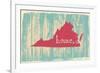 Virginia Nostalgic Rustic Vintage State Vector Sign-one line man-Framed Art Print